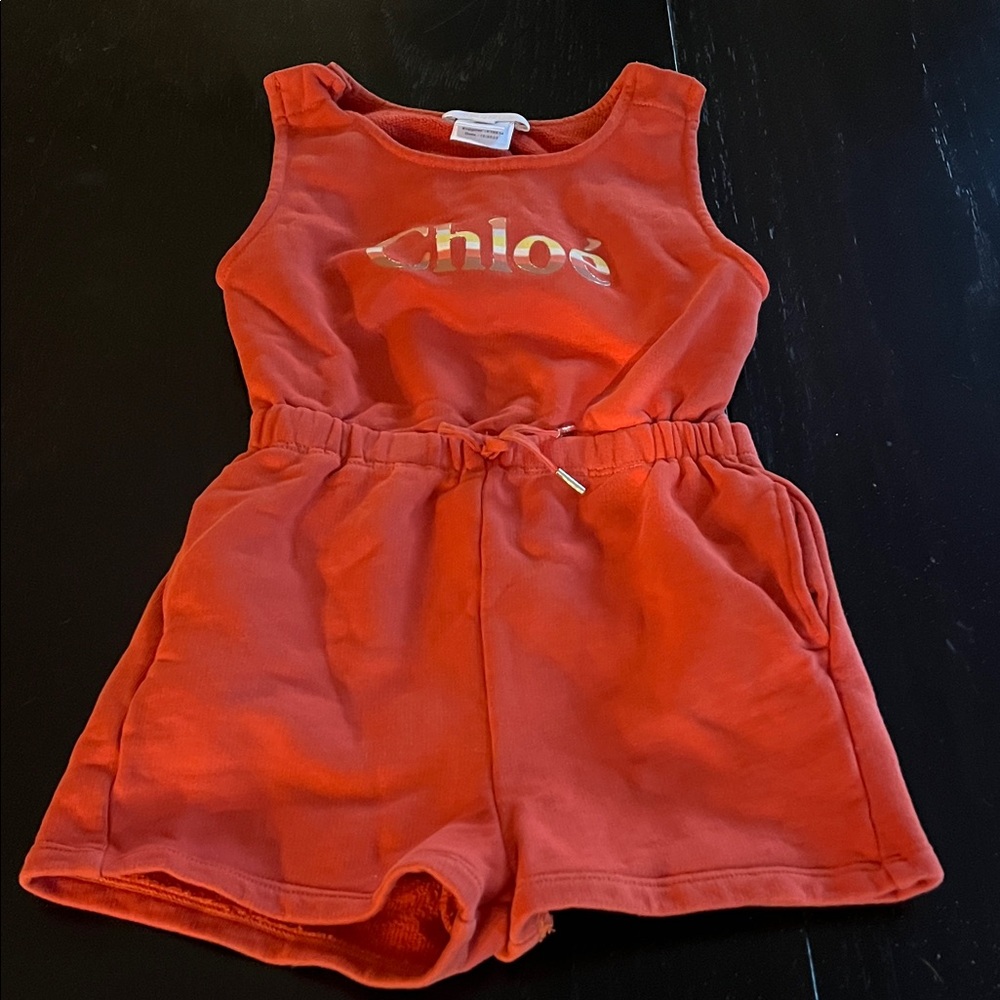 Chloe Vibrant Orange Kids Romper